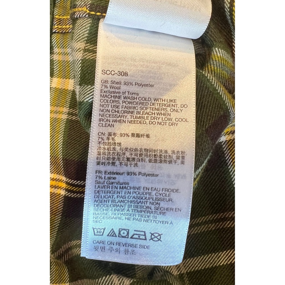 Marmot Mens XXL Green Plaid Flannel Shirt Long Sleeve Wool Blend SCC-308 - Picture 6 of 10